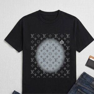 LV Monogram Gradient Circle Logo Black Tee